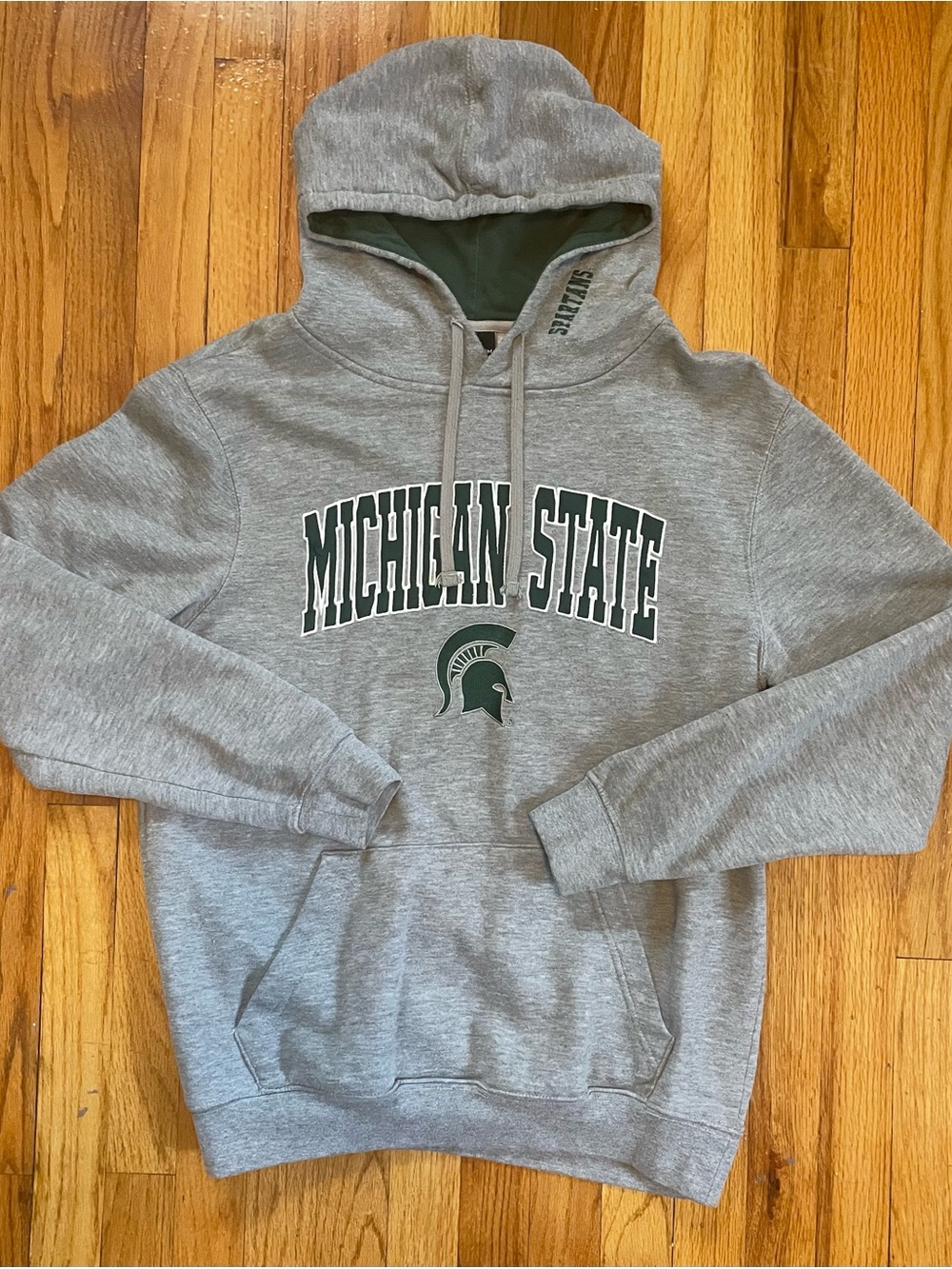 Colosseum Michigan State Spartans Pullover Hoodie Sweatshirt Gray Green Men’s M